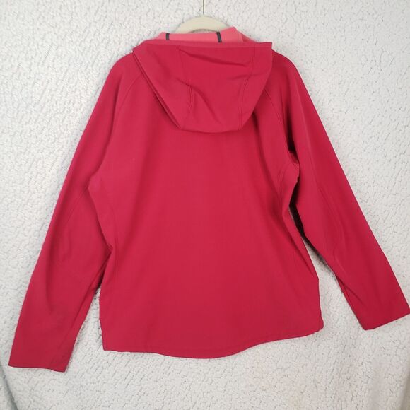Cloudveil Softshell Jacket Womens L Red Hooded Outdoorcore Functional Athletic - Picture 2 of 13